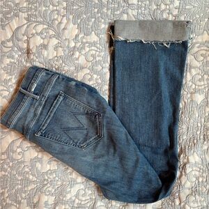 MOTHER Light Blue Ankle Fray Jeans